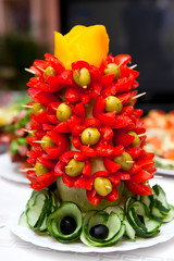 Fresh snack from the cut vegetables