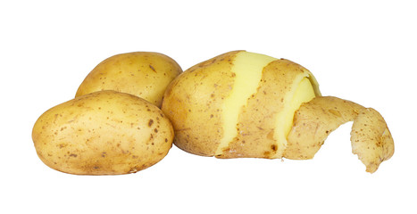 Potatoes on white
