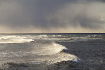 Stormy sea.