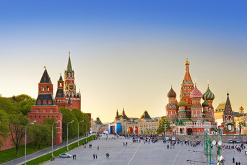 Red square, Moscow at sunset