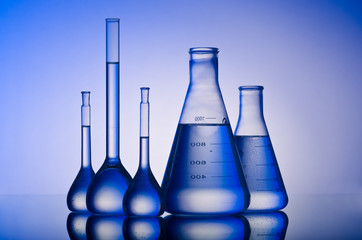 Chemical tubing at gradient background