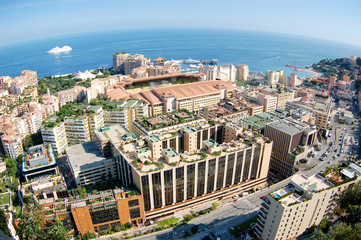 Monte Carlo seen from exotic cactus garden hill.