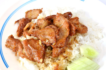 Thai food fried pork