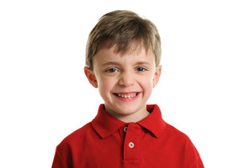 Little boy smiling portrait isolated on white © eurobanks