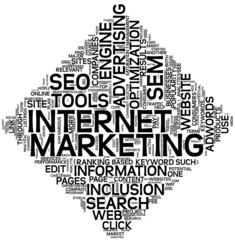 Obraz premium Interner marketing concept in tag cloud