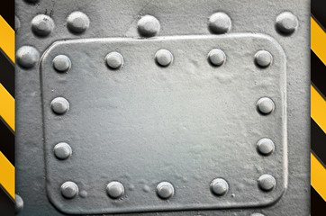 Industrial background, metal plate with rivets