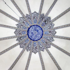Foto op Aluminium Ornate Design on Ceiling of Little Hagia Sofia Mosque © diak