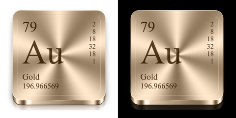 Gold, two metal web buttons