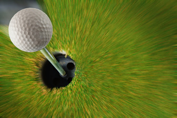golf ball moving