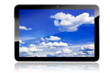 Tablet mit Wolken