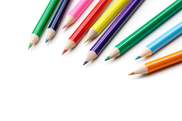 Colored pencils isolated on white