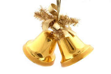 Gold christmas bells - Powered by Adobe
