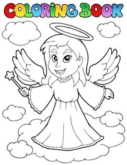 Coloring book angel theme image 1