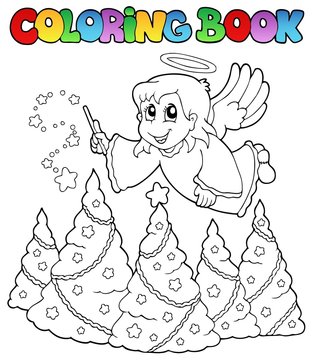 Coloring book angel theme image 2