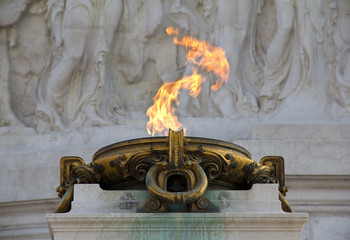 Naklejka premium Fiamma che arde, milite ignoto, Vittoriano, Roma