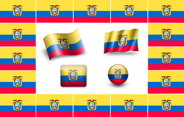 Obraz premium Sovereign state flag of country of Ecuador