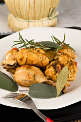 Pollo alla cacciatora - Chicken, stewed in tomato, wine & herb