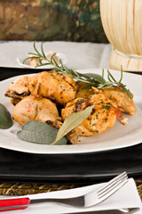 Pollo alla cacciatora - Chicken, stewed in tomato, wine & herb