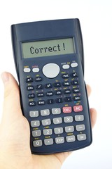 Correct answer on calculator's display