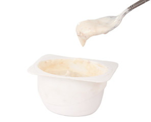 yogurt with a spoon