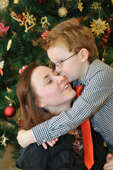 woman with little boy