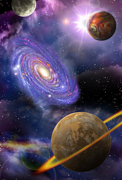 Fototapeta galaxies and planets in space
