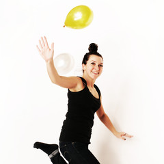 Frau mit Ballons