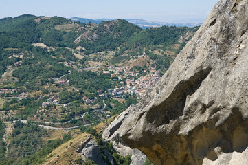 Panoramic view of Castelmezzano. Basilicata. Italy.