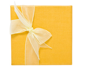 Yellow christmas gifts box