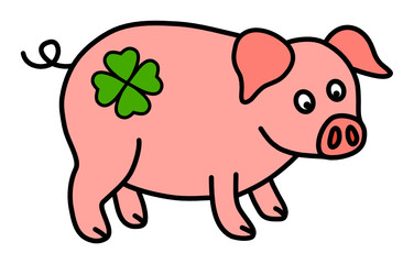 schwein mit glücksklee