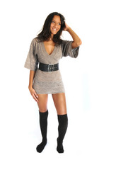 Seductive beautiful indian woman  wearing stockings