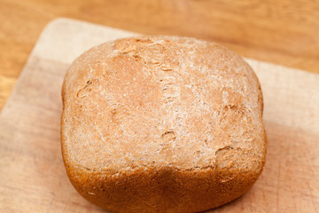 Wheat bread baked in machine