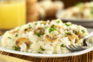 Mushroom risotto with parsley