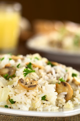 Mushroom risotto with parsley