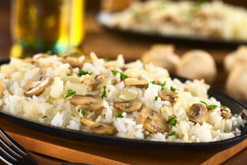 Mushroom risotto with parsley