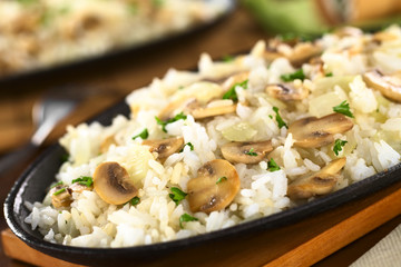 Mushroom risotto with parsley