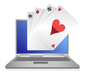online gambling cards game illustration design on white