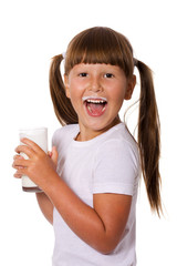 Girl loves milk