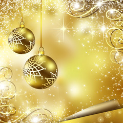best Christmas golden balls background