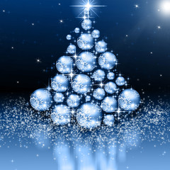 best Christmas tree blue background