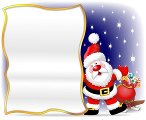 Babbo Natale Auguri-Santa Claus Cartoon Poster Background