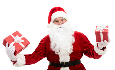 Santa with giftboxes