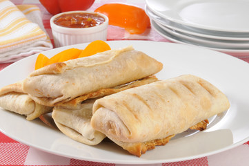 Platter of chimichangas