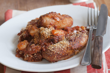 Chorizo with butter beans