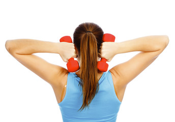 Fototapeta premium Woman with barbells