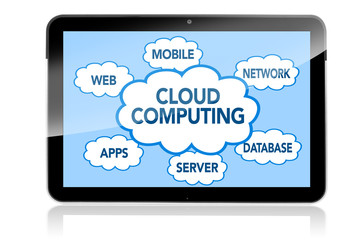 Tablet mit Cloud Computing