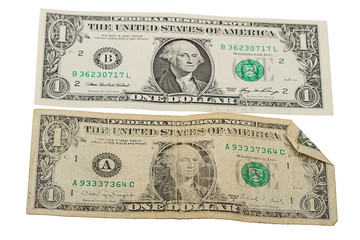 Old and New One Dollar Bill
