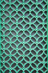 ornamental green door lattice