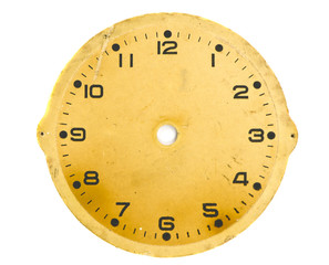 isolated vintage and grunge clock dial