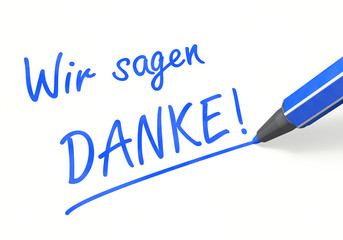 Wir sagen DANKE! blau